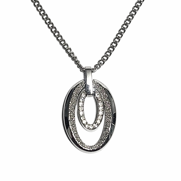 Jewelry - Stainless Steel Double Pendant & Chain Necklace